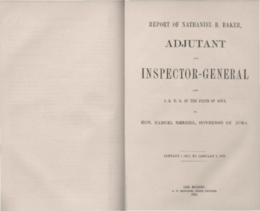 Report Of Nathaniel B. Baker Adjutant And Inspector General And A.Q.M.G ...